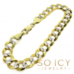 10k Yellow Gold Diamond Cut Cuban Bracelet 9 Inch 9.80mm 