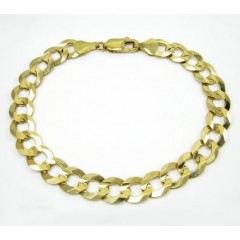 10k Yellow Gold Cuban Bracelet 9.25 Inch 9.85mm 