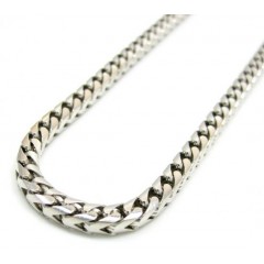 14k White Gold Solid Franco Link Chain 20-30 Inch 3.3mm