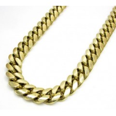 14k Yellow Gold Solid Thick Miami Link Chain 20-30 Inch 9.5mm