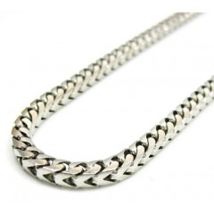 14k White Gold Solid Tight Franco Link Chain 20-30 Inch 3mm