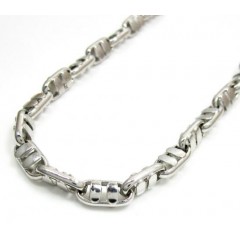 14k White Gold Fancy Anchor Link Chain 20-24 Inch 4.7mm