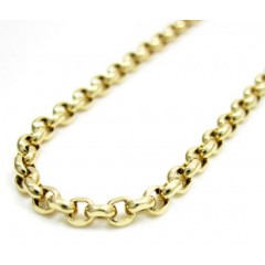 14k Yellow Gold Solid Circle Link Chain 16-30 Inch 2.5mm