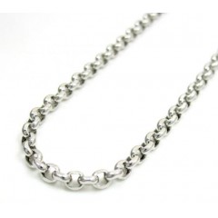 14k White Gold Solid Circle Link Chain 16-30 Inch 2.5mm