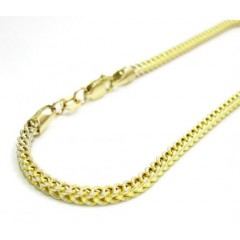 10k Yellow Gold Diamond Cut Franco Link Bracelet 8 Inch 2.2mm