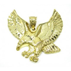 10k Yellow Gold Diamond Cut Eagle Pendant