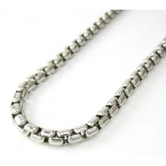 14k White Gold Box Link Chain 16-30 Inch 3.5mm