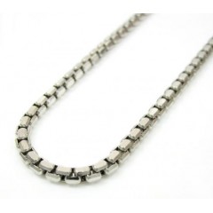 14k White Gold Hexagon Box Link Chain 16-30 Inch 2.3mm
