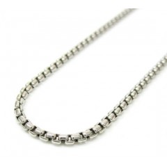 14k White Gold Box Link Chain 16-30 Inch 1.8mm