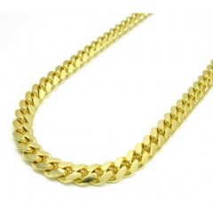 14k Yellow Gold Solid Tight Miami Link Chain 18-26 Inch 5mm