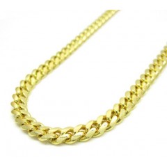 14k Yellow Gold Solid Tight Miami Link Chain 18-24 Inch 3.8mm