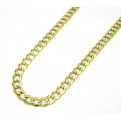 10k Yellow Gold Solid Diamond Cut Cuban Link Chain 18-30