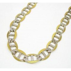 10k Yellow Gold Solid Diamond Cut Mariner Link Chain 24 Inch 10.5mm