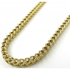 10k Yellow Gold Diamond Cut Franco Link Chain 20-26 Inch 3.50mm