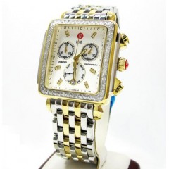 Ladies Michelle Deco Two Tone Stainless Steel Diamond Watch 0.60ct