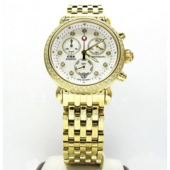 Ladies Michele Signature Csx-36 Diamond Yellow Stainless Steel Watch 0.64ct