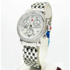 Ladies Michele Signature Csx-36 Diamond White Stainless Steel Watch 0.64ct