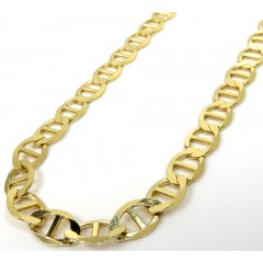 10k Yellow Gold Solid Mariner Link Chain 22-26 Inch 6.3mm