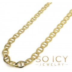 10k Yellow Gold Solid Mariner Link Chain 18-26