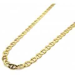 10k Yellow Gold Solid Mariner Link Chain 16-24 Inch 3mm