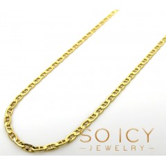 10k Yellow Gold Solid Mariner Link Chain 16-20 Inch 1.5mm