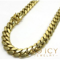 10k Yellow Gold Thick Miami Chain 20-32 Inch 9.20mm