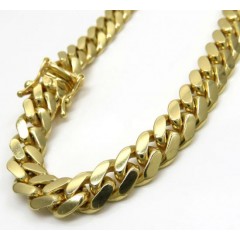 10k Yellow Gold Thick Miami Solid Bracelet 8.50 Inch 7mm