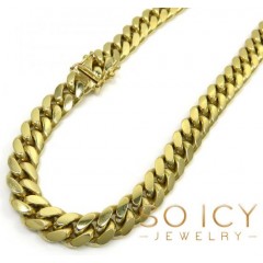 10k Yellow Gold Thick Miami Chain 20-32 Inch 8.2mm