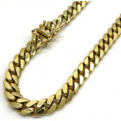 10k Yellow Gold Thick Miami Chain 20-32 Inch 6mm