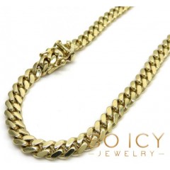 10k Yellow Gold Miami Chain 20-30 Inch 5.2mm