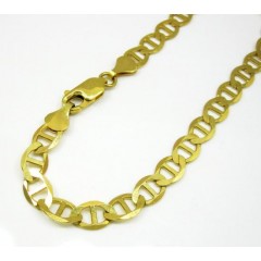 10k Yellow Gold Solid Mariner Bracelet 8.75 Inch 6mm