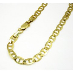 10k Yellow Gold Solid Mariner Bracelet 8 Inch 5.2mm