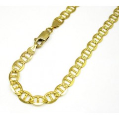 10k Yellow Gold Solid Diamond Cut Mariner Bracelet 8.25 Inch 5.2mm
