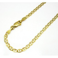 10k Yellow Gold Solid Mariner Bracelet 8 Inch 3mm