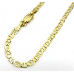 10k Yellow Gold Solid Mariner Ladies Or Kids Bracelet 7 Inch 2mm