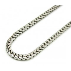 10k White Gold Solid Franco Link Chain 22-26 Inch 2.8mm