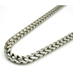 10k White Gold Solid Franco Link Chain 24-30 Inch 3.3mm