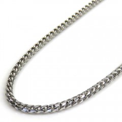 10k White Gold Solid Franco Link Chain 18-24 Inch 1.7mm