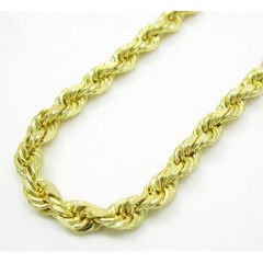 10k Yellow Gold Solid Rope Link Chain 20-30 Inch 3.5mm