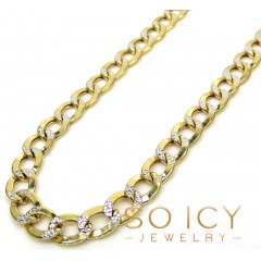 10k Yellow Gold Hollow Diamond Cut Cuban Link Chain 20-26 Inch 5.5mm