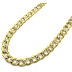 10k Yellow Gold Hollow Diamond Cut Cuban Link Chain 18-26 Inch 4.8mm