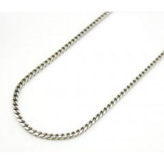 10k White Gold Smooth Cut Super Skinny Franco Link Chain 16-22 Inch 1.1mm