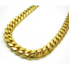 10k Yellow Gold Thick Miami Link Chain 20-30 Inch 14mm