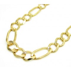 10k Yellow Gold Solid Figaro Link Chain 22-30 Inch 8mm