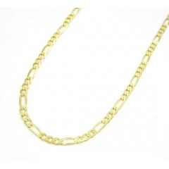 10k Yellow Gold Solid Figaro Link Chain 20-24 Inch 2mm