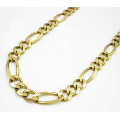 10k Yellow Gold Solid Figaro Link Chain 20-36 Inch 6.5mm
