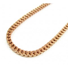 925 Rose Sterling Silver Franco Link Chain 30 Inch 4.2mm