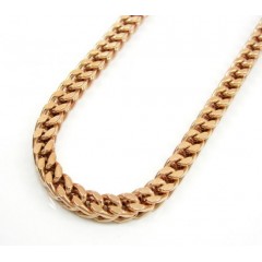 925 Rose Sterling Silver Franco Link Chain 28 Inch 4mm