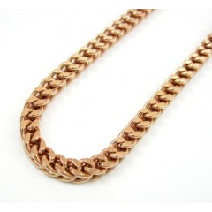 925 Rose Sterling Silver Franco Link Chain 26-30 Inch 3.2mm