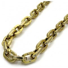 Baraka 18k Yellow Gold Round Link Diamond Necklace 0.02ct 26 Inch